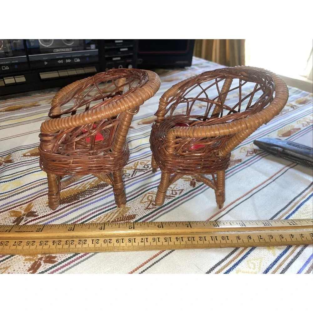 5 Piece Rattan Wicker‎ Doll Furniture Set